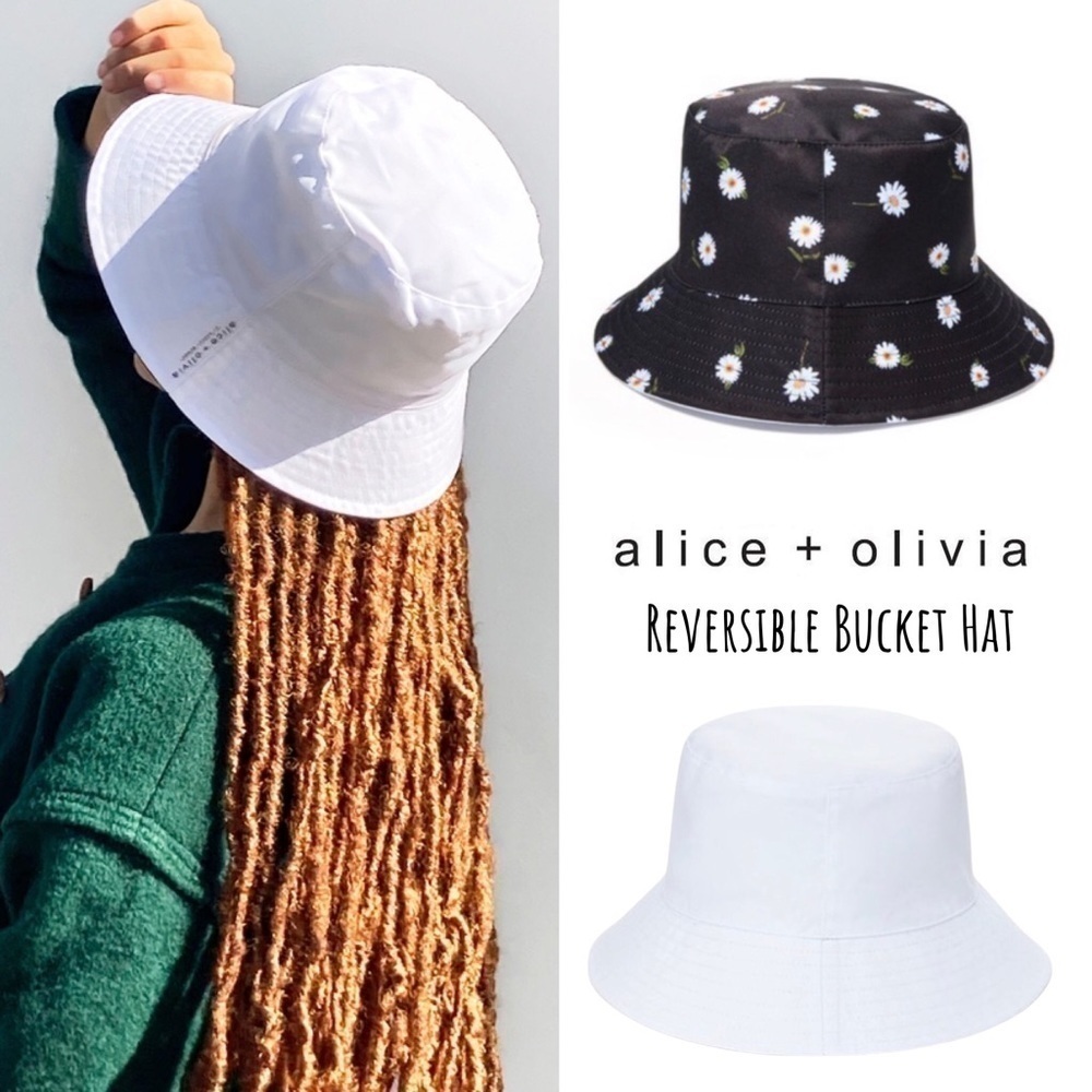 New! Alice + Olivia Floral Daisy Reversible Outdoor Bucket Hat